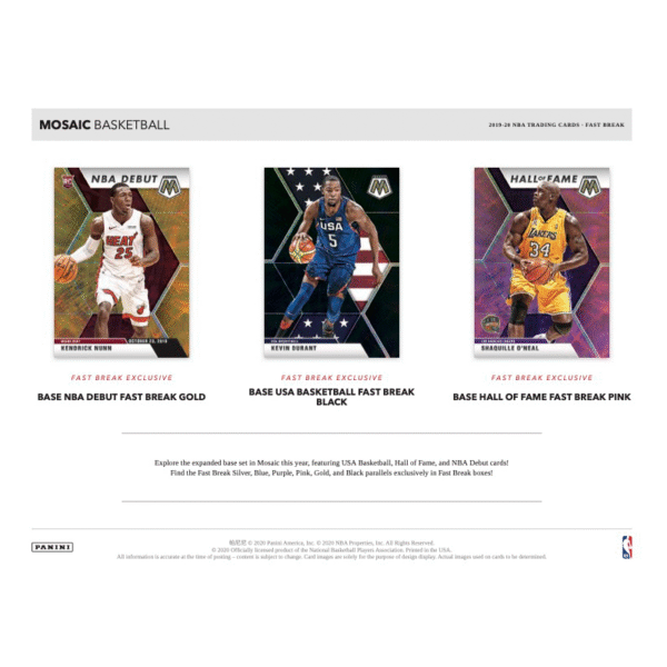 2019/20 Panini Mosaic Basketball Fast Break Box - Image 3